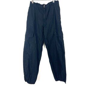 Women’s Stradivarius Wide Leg Black Cargo Pants Sz. 4 Gorpcore Y2k Balloon Army